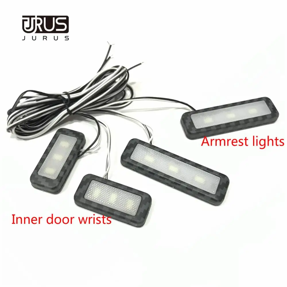  JURUS 4Pcs Universal LED Inner Bowl Light Armrest Door Handle Lighting Handrail Lights Decorative L - 32957607538