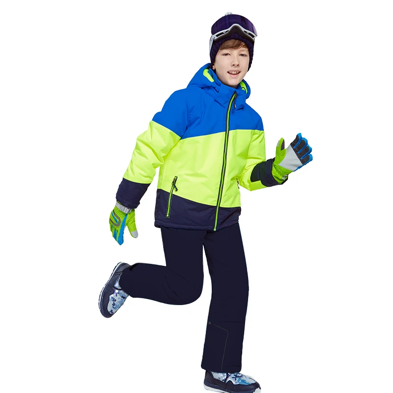 Phibee/Зимний лыжный костюм для мальчиков; теплая водонепроницаемая ветрозащитная одежда для сноуборда; зимняя куртка; детская одежда; одежда для детей