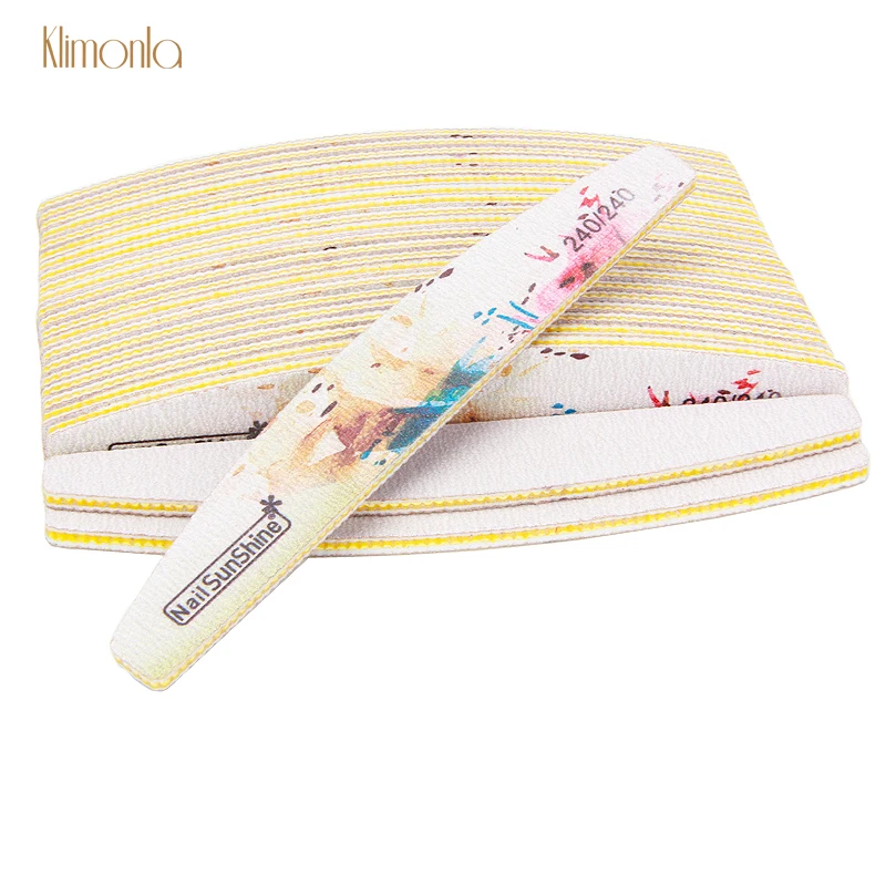 

50Pcs/Lot Nail File Buffer Block 240 Grit Sandpaper DIY Pedicure And Manicure Tools Nail Art Sanding Files with Flower Printing