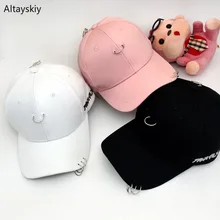 Бейсбольная кепка s, Женская однотонная вышитая буква с заклепками, железные кольца, женская шапка s, хип-хоп, Harajuku, простая, для отдыха, модная, шикарная, универсальная