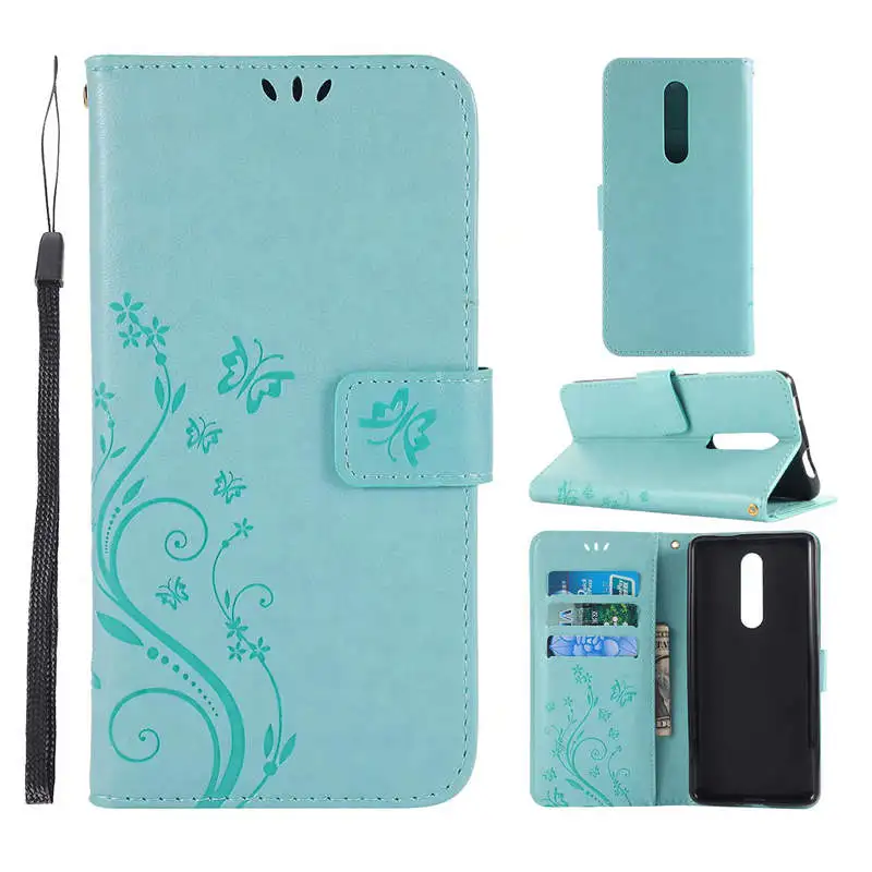 Тисненая Бабочка Премиум PU кожаный флип-бумажник чехол для Xiaomi Redmi K20 узорная подставка держатель карт Телефон Капа Coque - Цвет: Mint Green