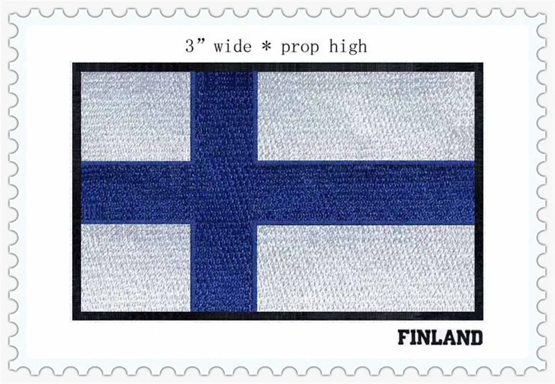 

3" wide embroidery flag patch of FINLAND 3d military insignia
