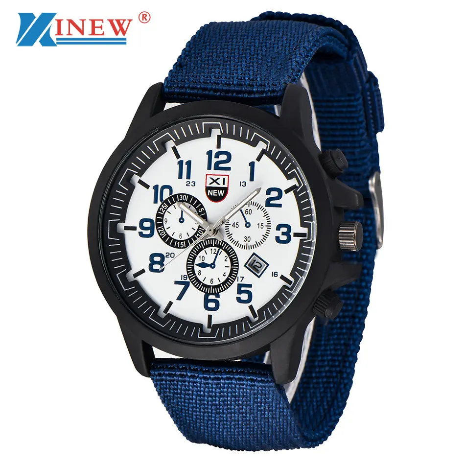 

XINEW Luxury Watch Relogio Masculino Military Sport Men's Casual WristWatch Date Stainless Steel Analog Quartz Army Watch