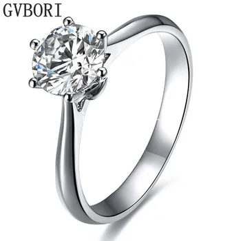 

Big Dimaond ring Certificated Classic 18K White Gold Diamond Ring For Women Wedding Ring Certificate Fine Jewelry Valentine Gift