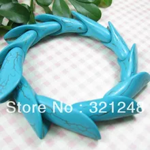 Цена модные синие Calaite бирюзой браслетом для женщин высокого качества свадьбы подарки Ювелирные изделия 7.5 дюймов ge878