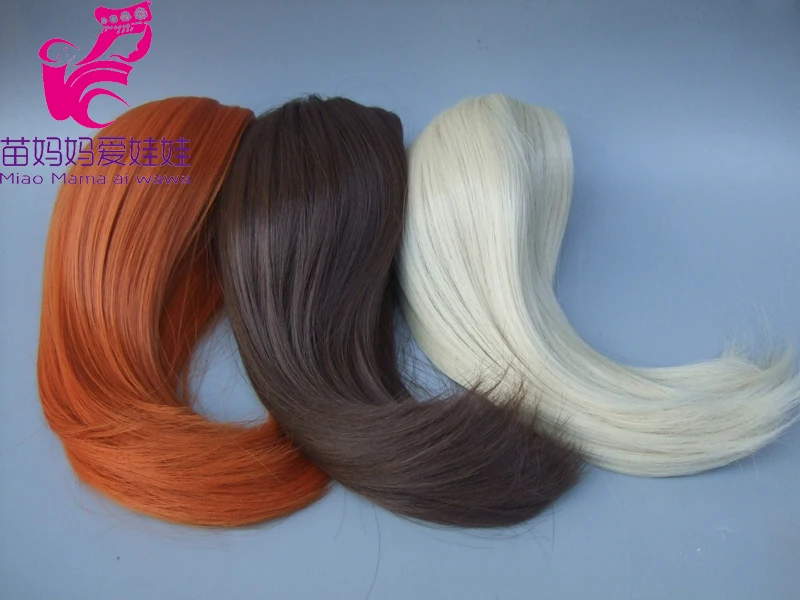 Натуральный цвет мягкий прямой синтетический парик для 1/3 1/4 1/6 BJD кукла для русской ручной работы кукольные парики