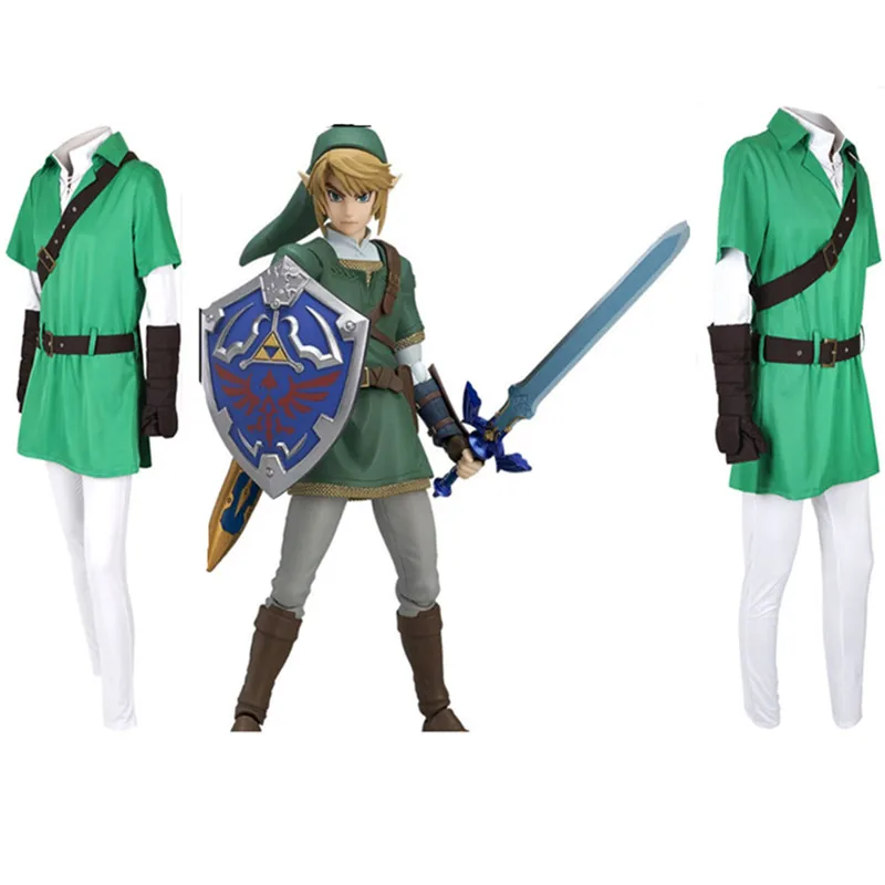 

The Legend of Zelda: Ocarina of Time link Cosplay in Game Anime Costumes Halloween men's trousers, jackets and uniforms