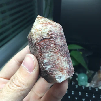 

112g Natural Healing Phantom Quartz Crystal Wand Clear Hierarchy Details Decoration Stone #BH1170