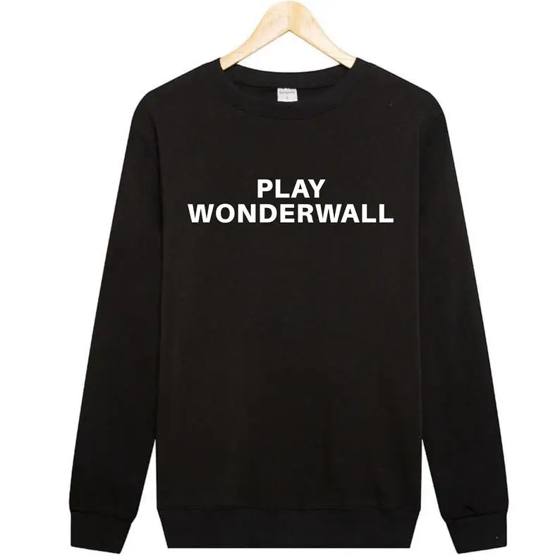 Skuggnas New Arrival Play Wonderwall Sweatshirt 90s Clothing Grunge Jumper Long Sleeved Fashion Drop shipping | Женская одежда