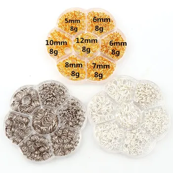 

1 Box Gold&White K&Silver Plated Tone Metal Double Loops Open Jump Rings Necklace Close Tool Ring DIY Jewelry Findings Making