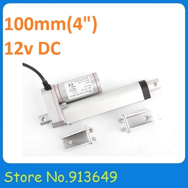 4-дюймовый линейный привод-900N/90 кг/нагрузка 12VDC с кронштейнами-1 комплект |
