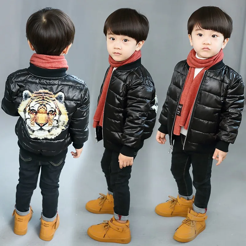 Baby Boys Coats 2019 New Winter Cartoon Clothes Children Cotton Padded Overcoats Kids Warm Outerwear Tops For 2 To 7 Years Old