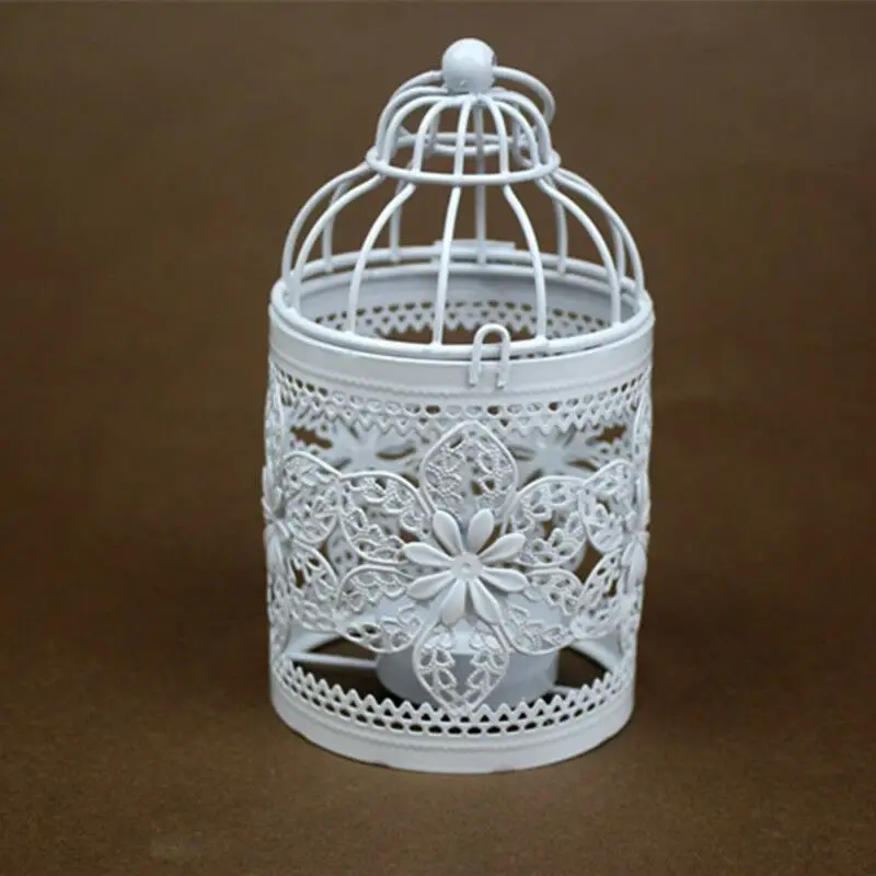 Креативная клетка для птиц металлическая полая свеча Держатель Подсвечники Tealight подвесные светильники, подсвечники - Цвет: B
