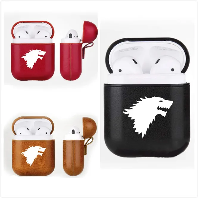 SingFly Игра престолов Eddard Старк PU кожаный кейс для bluetooth гарнитуры Apple AirPods защитный