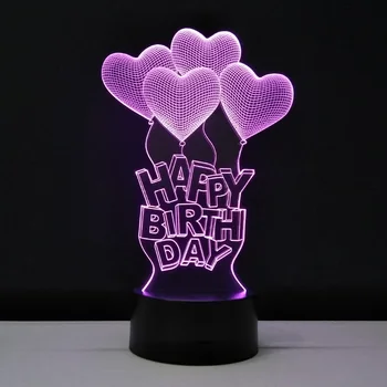 

Novelty LED lampe 3D Visual Crystal Colorful discoloration Night Lights Bedroom table lamp As Creative Pretty Birthday gifts