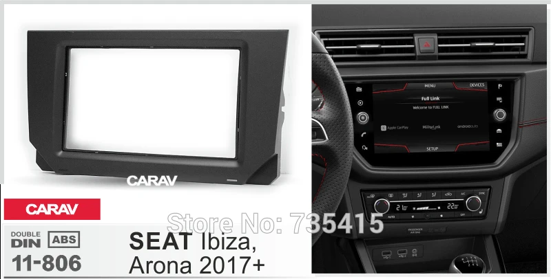 Din фасции для сиденья Ibiza, Arona+ Радио CD DVD стерео панель тире крепление отделка комплект объемная рамка пластина Facia CARAV 11-806