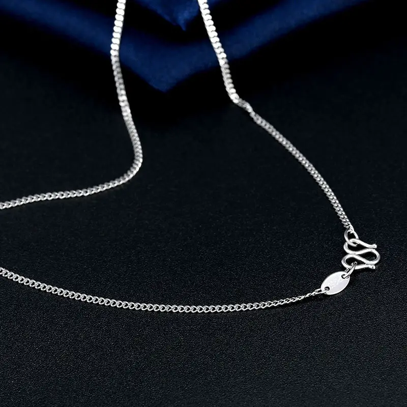 Solid Platinum 950 Bling Curb Link Chain Necklace 43cm Length 2.84g