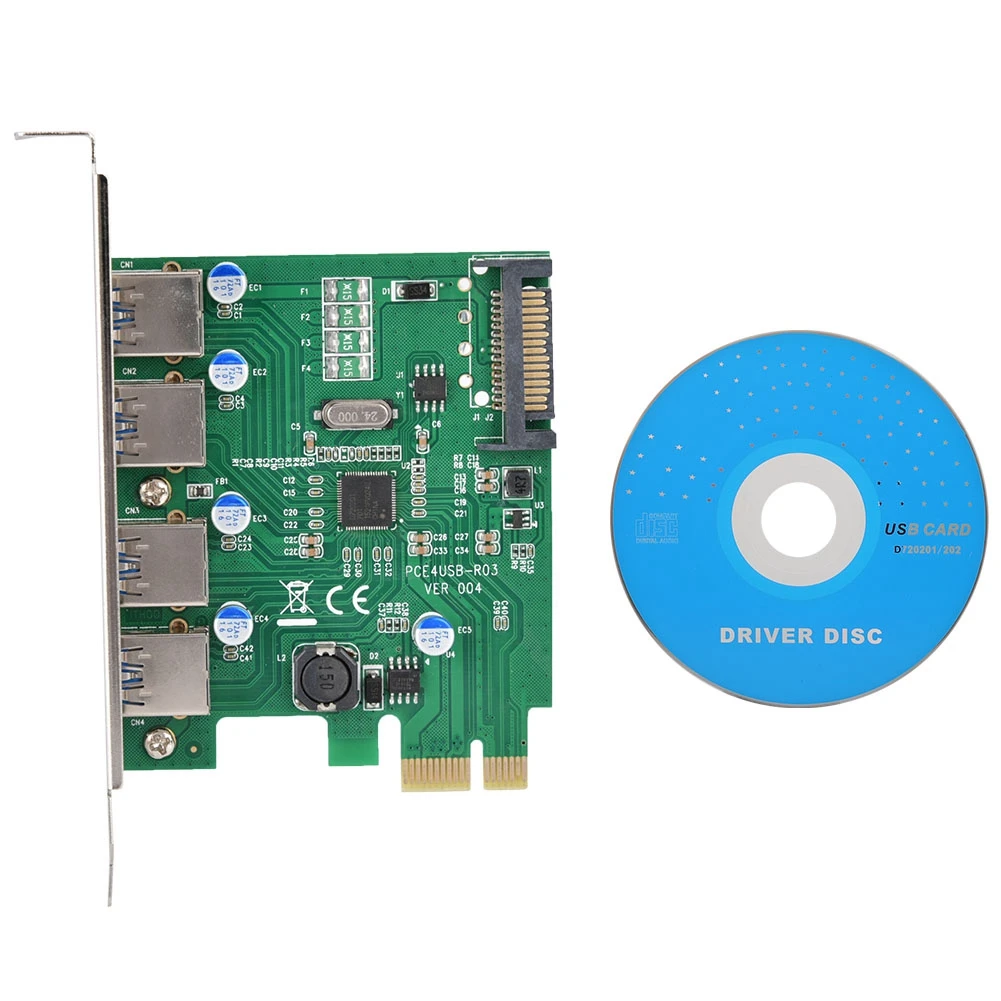 Высокое качество Новые PCI-Express USB3.0 конвертерная плата адаптера для рабочего стола 4-Порты и разъёмы USB3.0 карты расширения+ SATA Мощность Порты и разъёмы добавить на карте