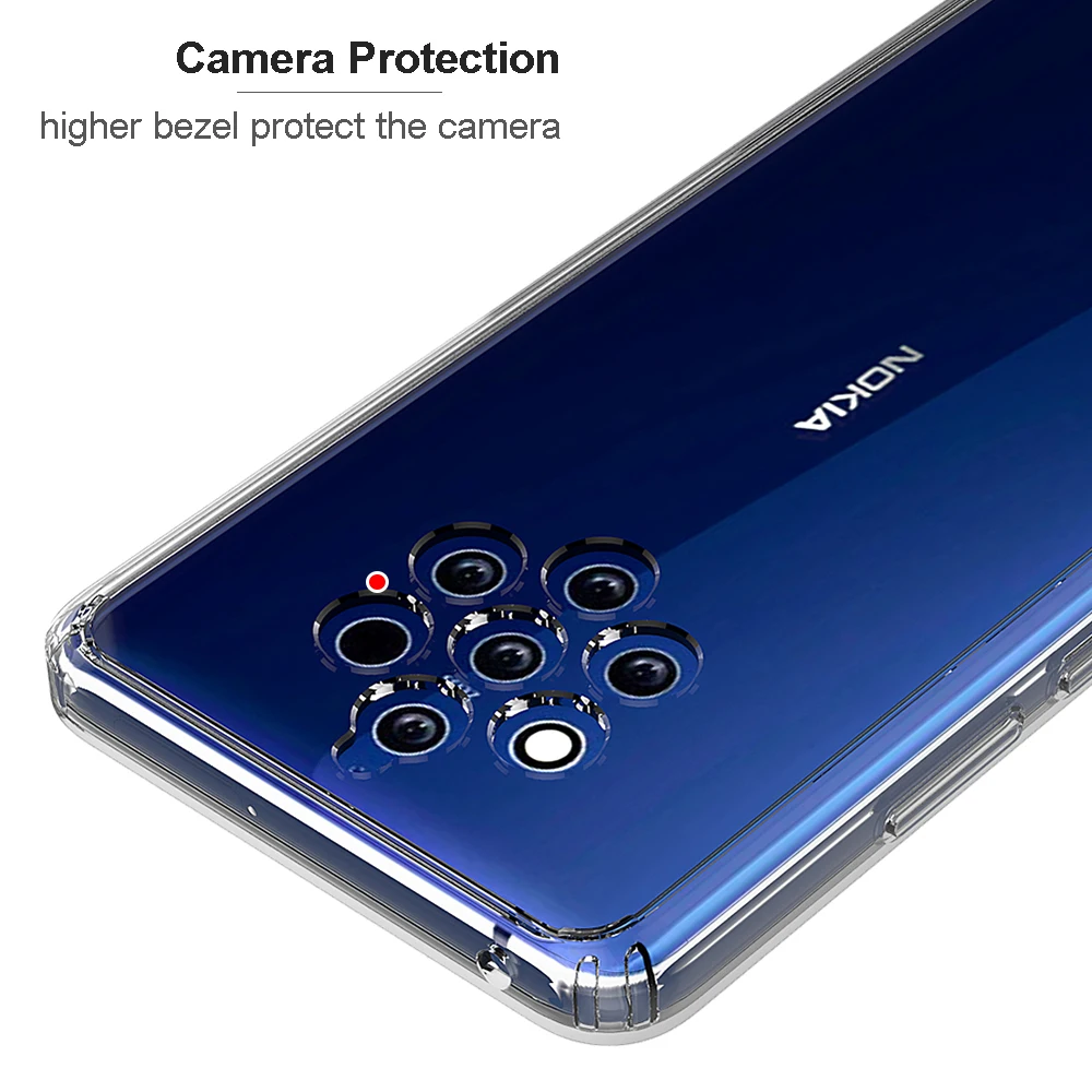 Ударопрочный кристально прозрачный жесткий чехол для Nokia9 Pureview Nokia 9 тонкая задняя