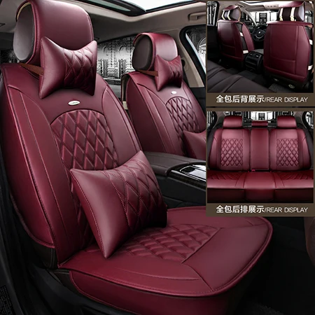 Искусственная кожа авто чехлы Универсальный автомобильного сиденья Крышка для Honda accord 7 8 9 civic CRV CR-V - Название цвета: Red Wine Deluxe