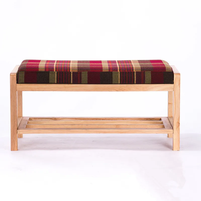 Modern Wood Shoe Rack Storage Organizer & Hallway Bench With Cushion Living Room Furniture Shoe Shelf Holder Storage Organizer