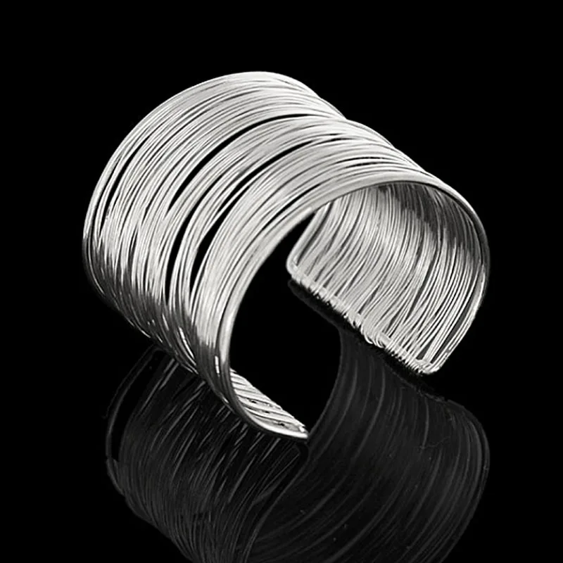 LNRRABC Fashion Women Wire Open Alloy Bracelet & Bangle Round Cuff Bracelets Link Chain Bracelet Bangle Jewelry Drop Shipping