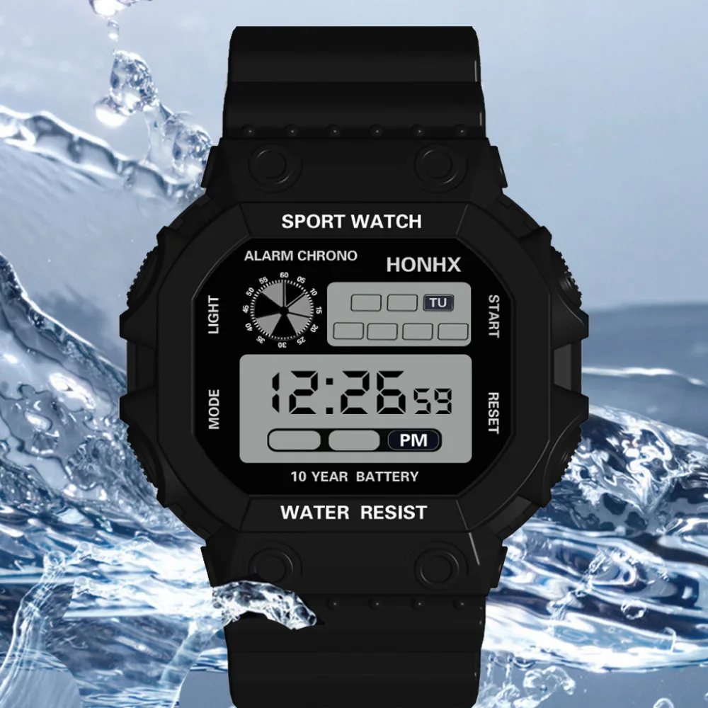 

HONHX Men Sport Watch Analog Digital Military LED Life Waterproof Mens Alarm Clock Wrist Watches horloges vrouwen 618