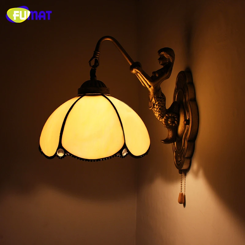 FUMAT Wall Lamp LED Home Deco Art Stained Glass Shade Living Room