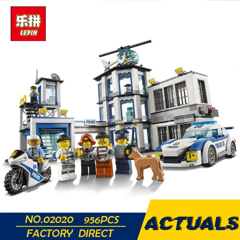 

LEPIN 02020 965Pcs City Series The New Police Station Set children Educational Building Blocks Bricks Boy Toy Model Gift 60141