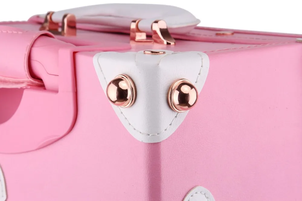 20/24/26 inch Комплект багажных сумок на колесиках Для женщин чемодан на колесах Искусственная кожа розовый Мода ретро тележка каюта чемодан с