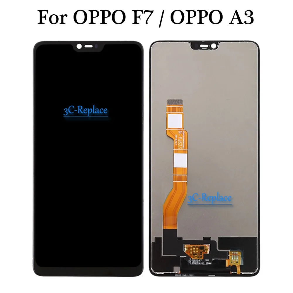 Протестированный 6,23 дюймовый черный для Oppo F7/F7 Youth/Oppo A3 Полный ЖК-дисплей+ кодирующий преобразователь сенсорного экрана в сборе сменный инструмент