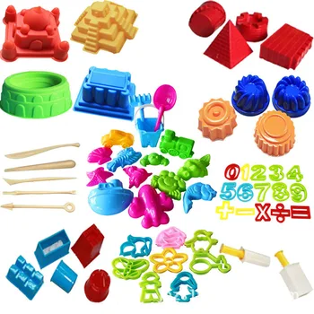

60 Pcs Big Collection For Sand Playing Models Sand Play Fun Little Toys Sculpts Castle Molds Tool Kit A Kinetic Sensory Art