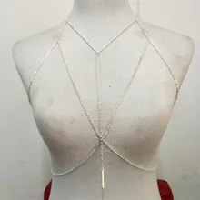 4 Styles Fashion Gold Silver Chain Bra Multilayer Sexy Beach Bikini Harness Necklaces Women Body ketting Jewelry BY156