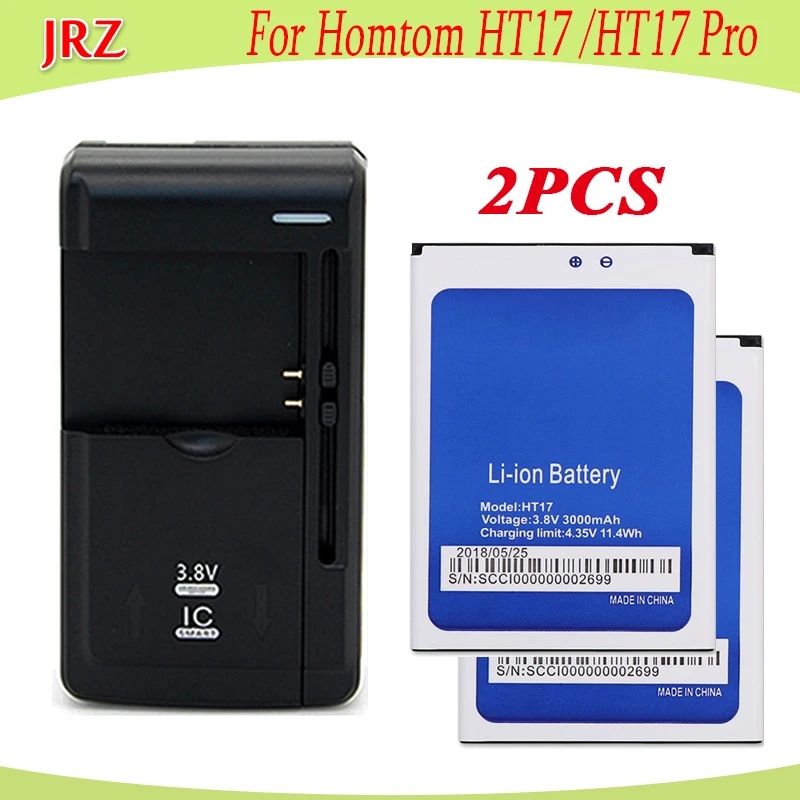 1 партия = 2 шт. для Φ HT17 Аккумулятор Pro Homtom 3000mAh + Универсальное зарядное