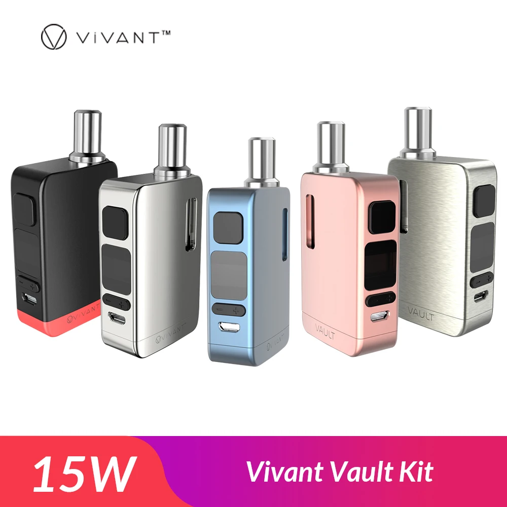 

Original Vivant Vault Kit 15W For Wax/For Oil Built in 650mAh Battery dry herb Vaporizer Heating E-Cigarette Herbal VS x-priv