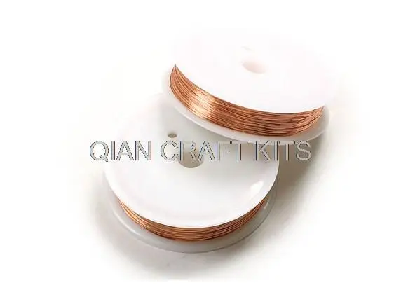 

Set of 6 spools mix size and color Copper Wire Premium Pure Soft Round Solid Uncoated or coated (0.2mm-1.0mm)