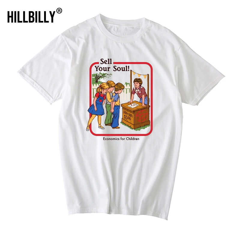 

Hillbilly Women Short Sleeve White Print T Shirts Harajuku Sell Your Soul Funny Tees Shirt Polyester Soft Printing Tees & Tops
