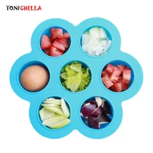 Силиконовые Детские Цветочные решетки контейнер для еды портативный безопасности младенческой грудного молока фруктов овощей семь отверстий коробка для хранения BB3028
