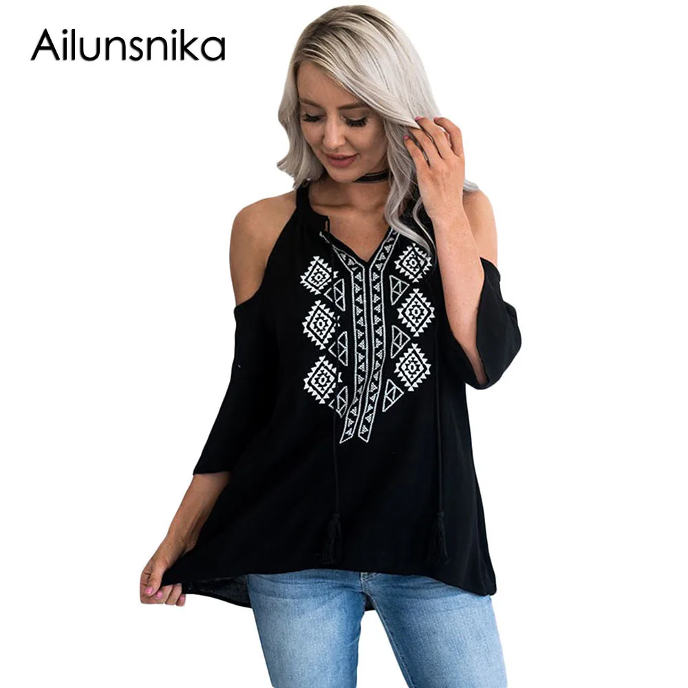 Ailunsnika 2018 Blouse Shirt Women Tops Fashion Loose