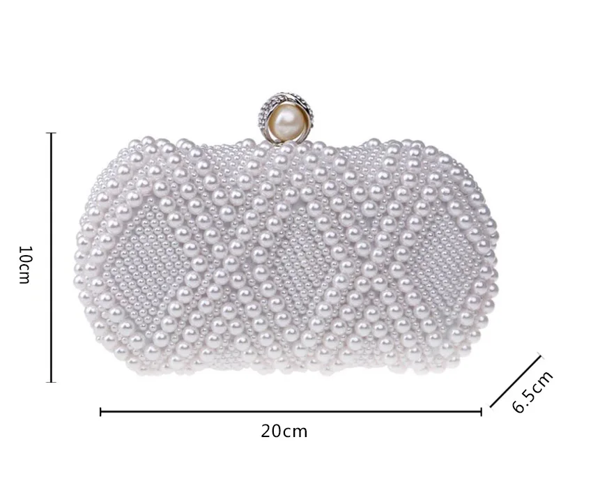 Luxy Moon Pochette de mariée en perles argentées Taille du sac de soirée