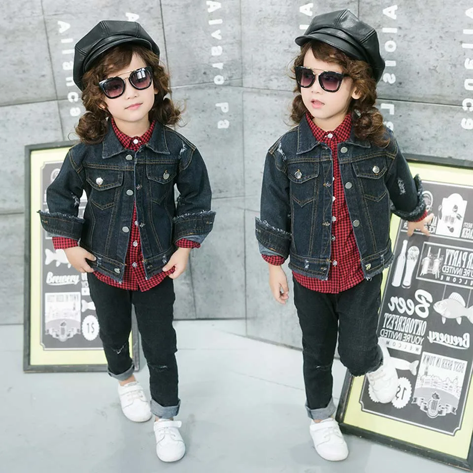 Toddler Children Girls Kids Spring Autumn Denim Jean Jacket Casual