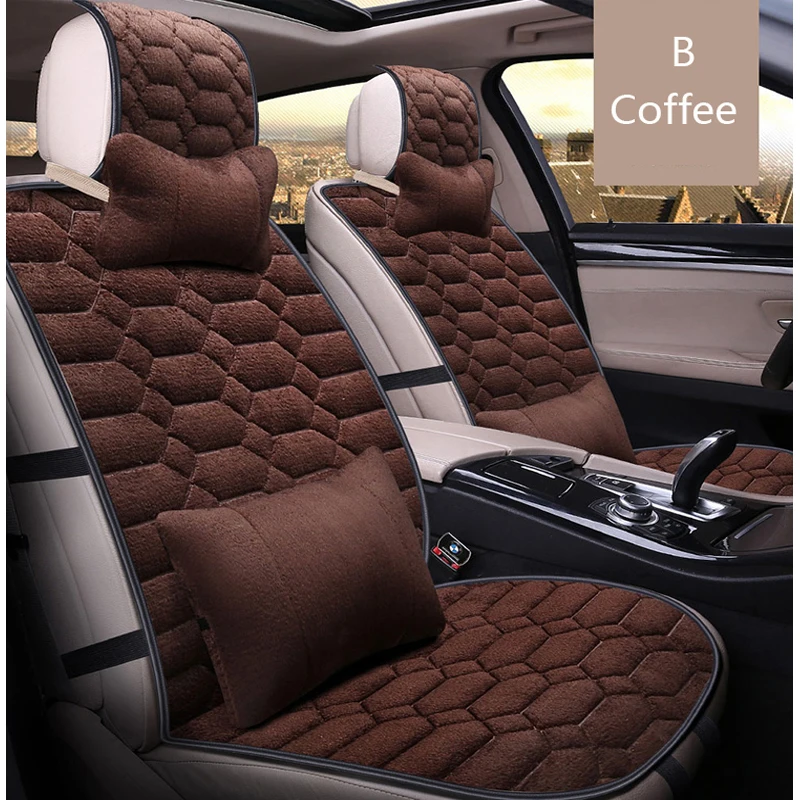 Us 18 9 43 Off Universal Autu Car Seat Covers Set Faux Fur Cute Car Interior Accessories Cushion Styling Winter New Plush Warm For Automobiles In