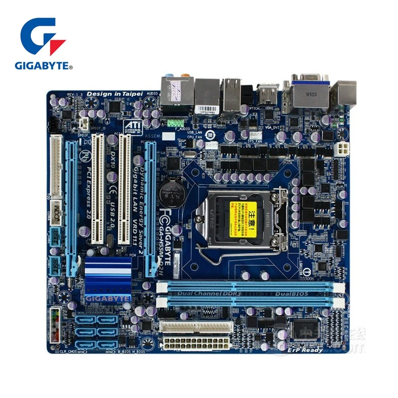 Gigabyte GA-H55M-D2H оригинальная материнская плата LGA1156 DDR3 8G H55 D2H H55M-D2H настольная материнская плата SATAII системная плата Б/у