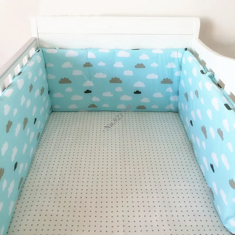 

Cartoon Newborn Baby Crib Bumper Sets Wave Star Cotton Printed Cot Infant Baby Bumpers in Crib Protector for Girl Boy 120*30 2pc
