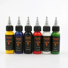 PHOENIXY 30 мл/бутылка Professional Tattoo чернила деликатная текстура 6 цветов долговечные чернила для татуировки Быстрый пигмент набор простой в использовании