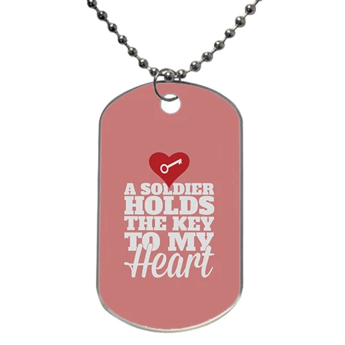 Free shipping A Soldier Holds The Key To My Heart custom hand made dog tag necklace chain pendant new | Украшения и аксессуары