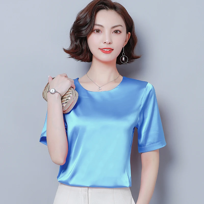 blusas de raso mujer