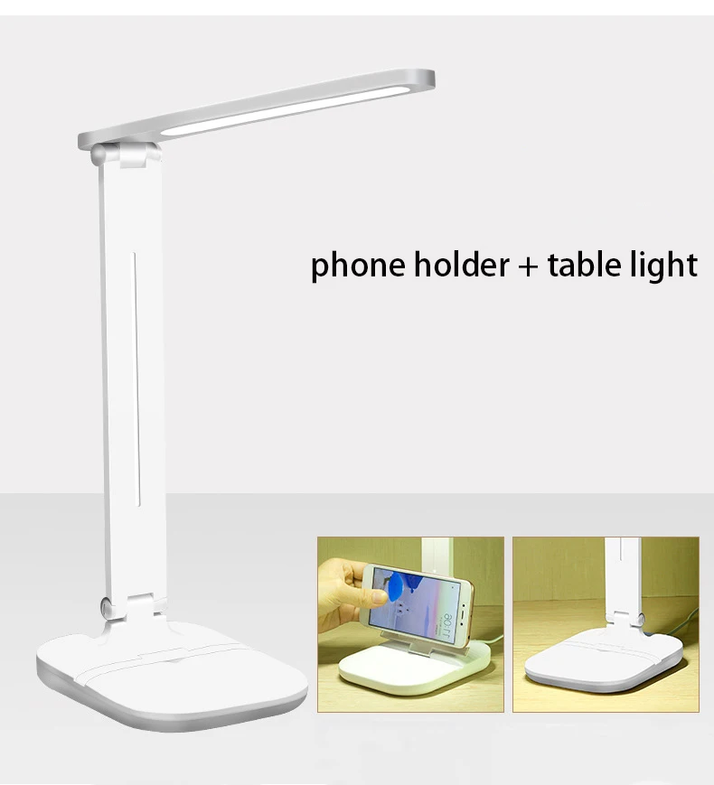 

Bontec New 2 in 1 Table Lamp Desk Lamp Folding Eye Protection Table Light Phone Holder 3 Modes Book Light For Bedroom Study