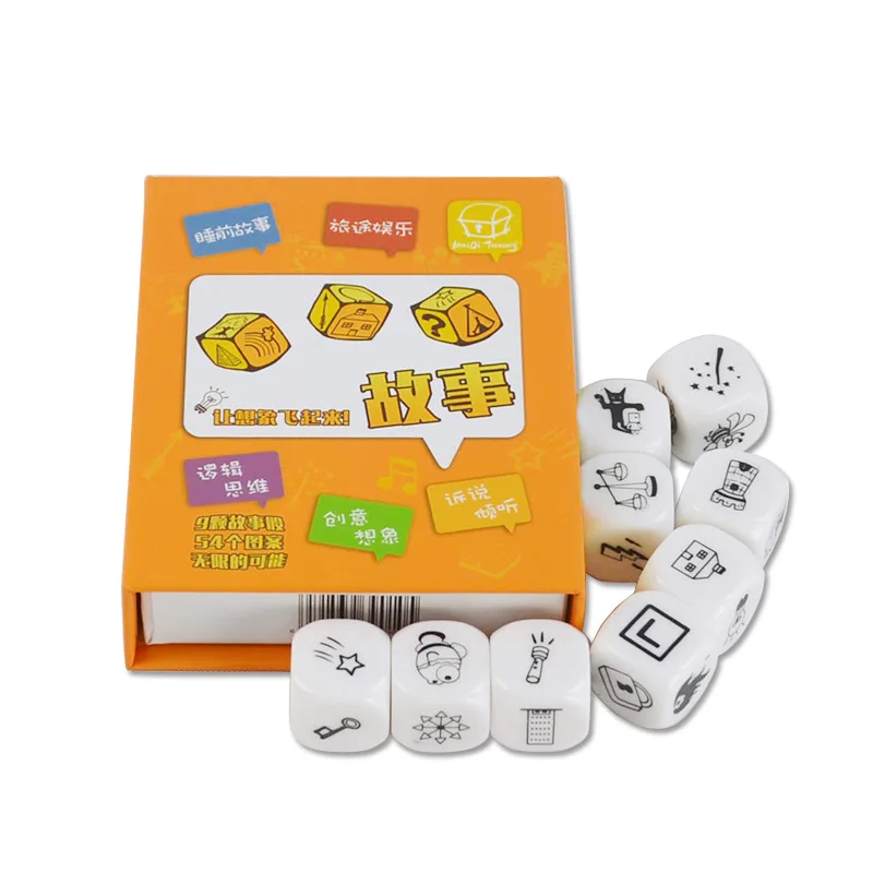 

9 pcs Dice Puzzle Board Game Telling Story Box Family/Party/Friends Parents With Children Best Birthday Party Gift