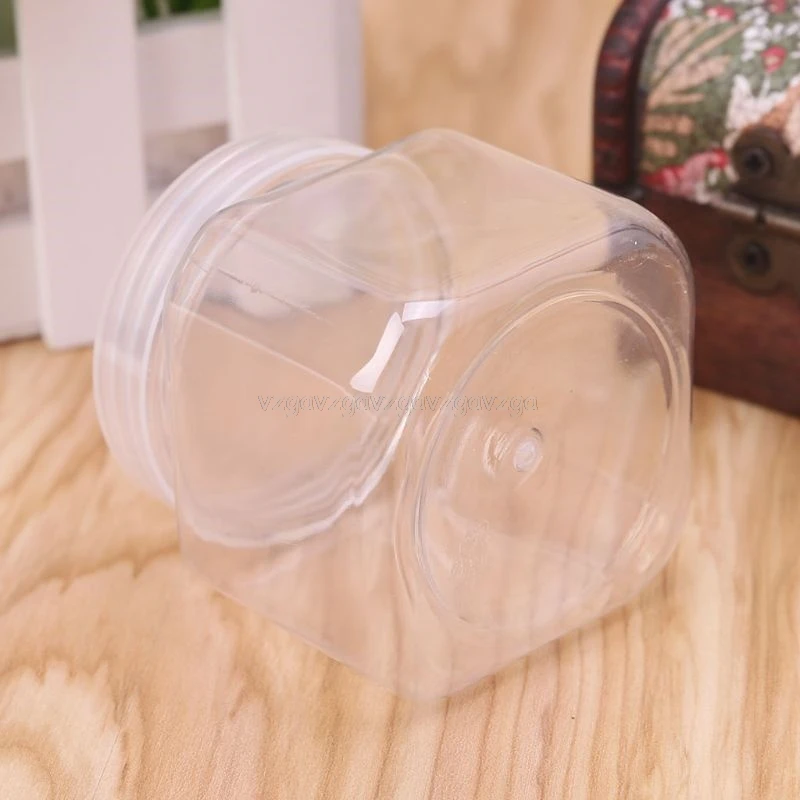 واضح حاوية PET جرة وعاء زجاجة ل DIY الوحل كلاي ماكياج التجميل كريم مسمار مربع مربع مع غطاء F16 19 دروبشيب